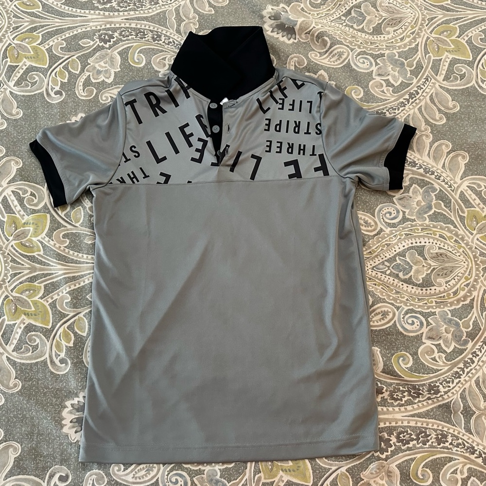 Adidas Gray Polo with Black Collar